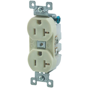 20A 125V 2P 3W 5-20 Ivory Straight Narrow Body Duplex Receptacle | Fastenal