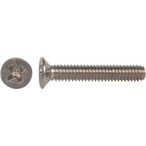 Type A Plain Finish Phillips Drive #8-15 Thread Size 3-1/2 Length 82 degrees Flat Head 18-8 Stainless Steel Sheet Metal Screw Pack of 10
