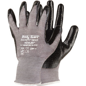 L Series 112 Black Gray Smooth Nitrile Coated Kevlar Blend Knitwrist Palm Coated Cut Resistant Glove Fastenal