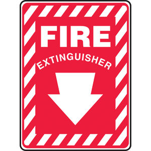 10" x 14" OSHA Safety Sign Fire Extinguisher with Arrow Sign 