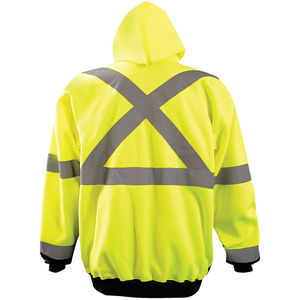M Black/Hi-Vis Orange Zipper X-Back Hooded Sweatshirt | Fastenal