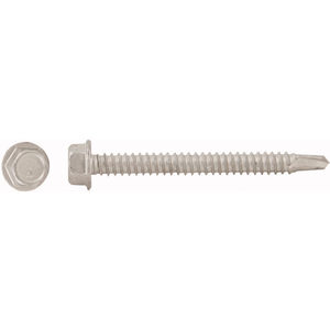 #12-14 X 1-1/4" UNSLOTTED HEX WASHER HEAD TEK SCREW WITH NEOPRENE WASHER S/S 