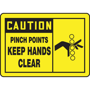 Style 3 Qty 5 CAUTION PINCH POINT SAFETY STICKERS YELLOW POLYESTER 3/" X 2/"