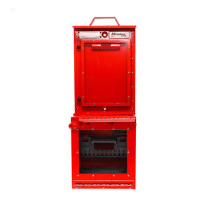 Red Stainless Steel Wall Mounted Lock Box Permit Control Station