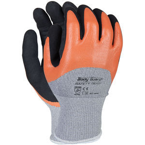 L Series 1013 Gray Black Orange Sandy Nitrile Coated Hppe Blend Knitwrist 3 4 Dipped Cut Resistant Glove Fastenal
