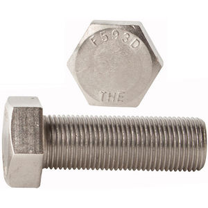 18-8 Stainless Steel Hex Bolt 5/16-18 Threads 1/2 Length External Hex Drive Fully Threaded Plain Finish Meets ASME B18.2.1/ASTM F593 Hex Head Pack of 50 
