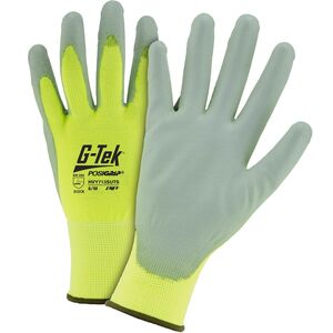 XL Tacto™ Gray/Hi-Vis Yellow Pu Palm Coated 13G Nylon Shell
