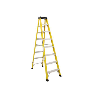 8' Type 1A 300lb Capacity 7-Step Yellow Fiberglass ORMADUS