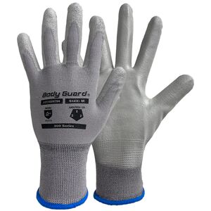 L High Dexterity Series 200 Gray 13ga Nylon Shell Gray PU Palm