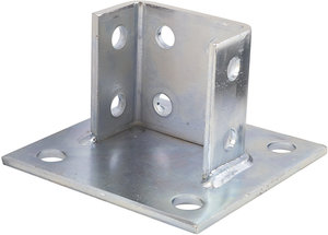 P2073ASQ EG 8-Hole Electrogalvanized Steel Square Post Base | Fastenal